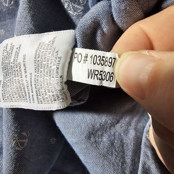 Nautica Mens Anchor Nautical Button Up Light Blue Long Sleeve Preppy XXL - Picture 5 of 7